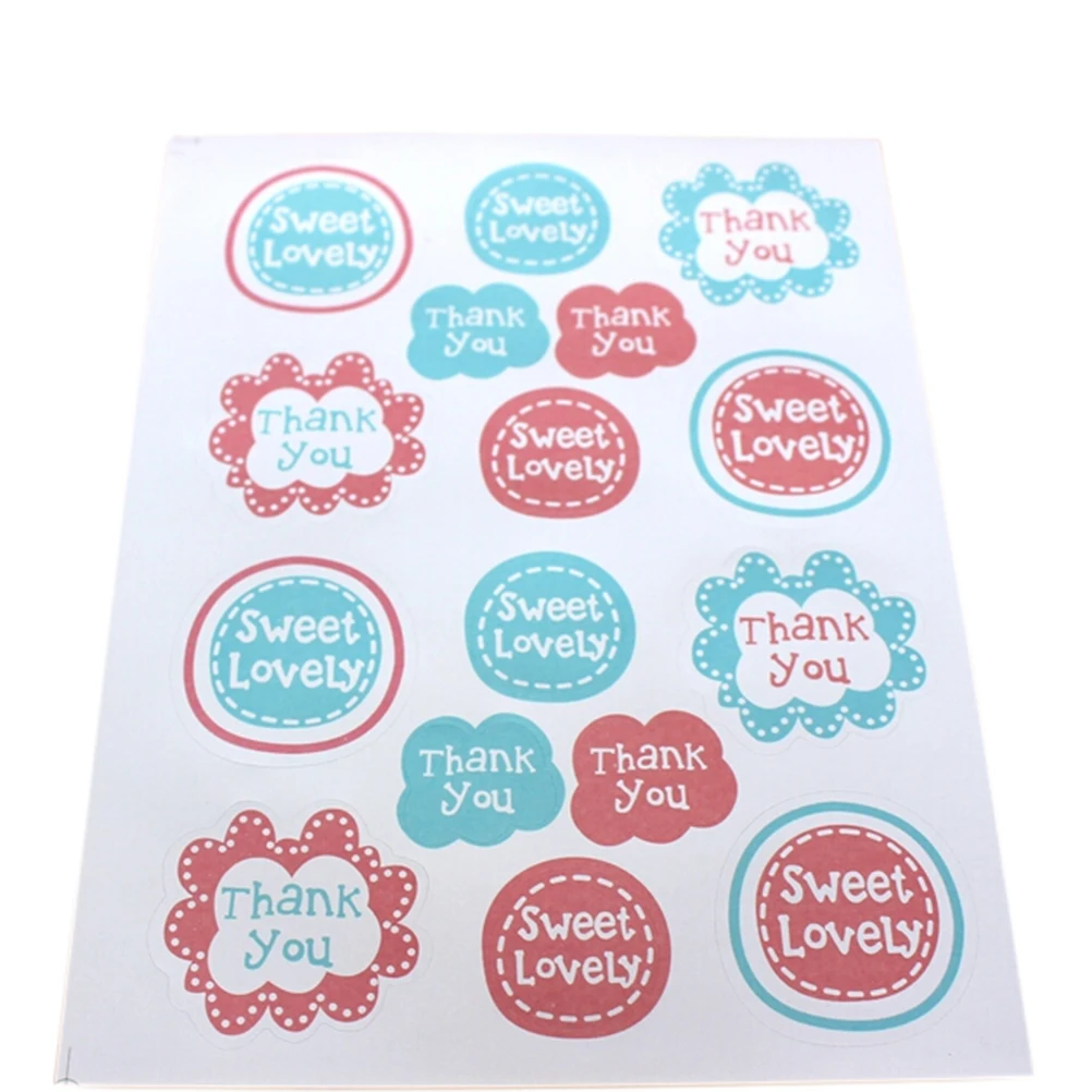 32Pcs Wholesale  for Gifts Party Goods  Mini Sweet Lovely Thank You Scrapbooking Colorful Paper Stickers label sticker