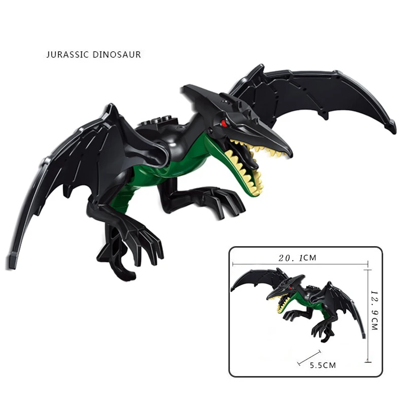 Big Legos Jurassic World Dinosaurs Tyrannosaurus Rex Pterosauria Triceratops Building Blocks Toys For Children Raptor Building