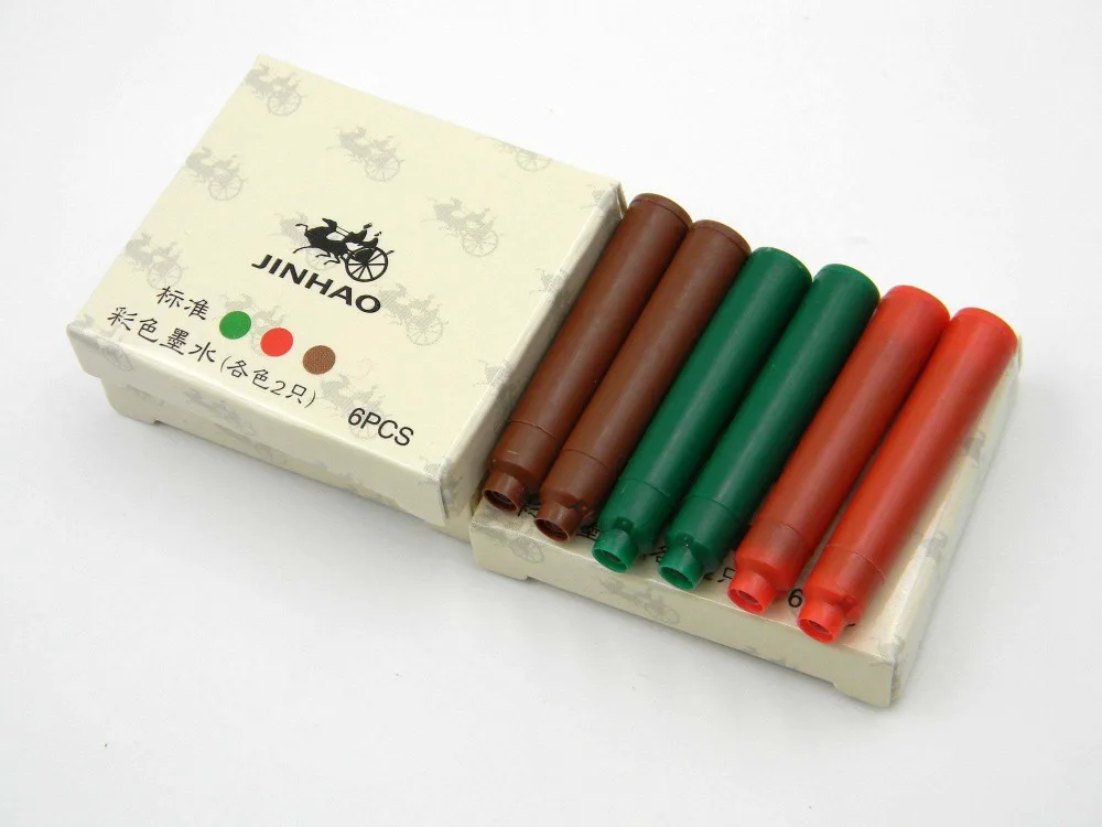 

JINHAO 12pcs red green brown Cartridges Ink Refill