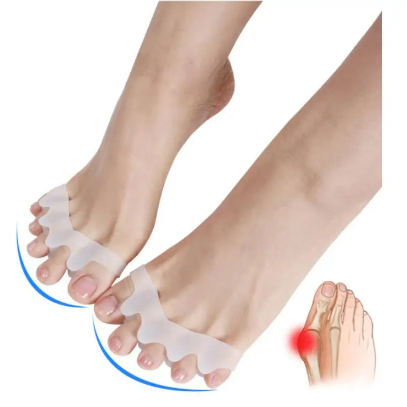 

1 Pair Finger Toe Separator Toe Correction Divider Silicone Thumb Valgus Guard Bunion Hallux Valgus Protector Foot Care Tool