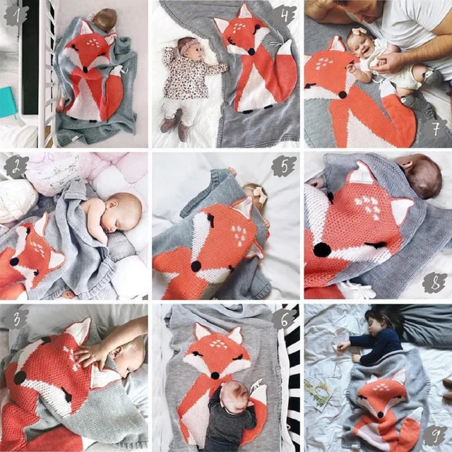 Big Deal Multi-Function Knitted Play Mat Animals Fox Baby Play Mats Blanket Carpet Rug Child Bed Room Decoration Nordic Style Kids Decor Big Deal Multi-Function Knitted Play Mat Animals Fox Baby Play Mats Blanket Carpet Rug Child Bed Room Decoration Nordic Style Kids Decor