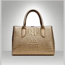2016 new high grade genuine leather bag women handbags brand fashion crocodile pattern tote bag women shoulder messenger bags