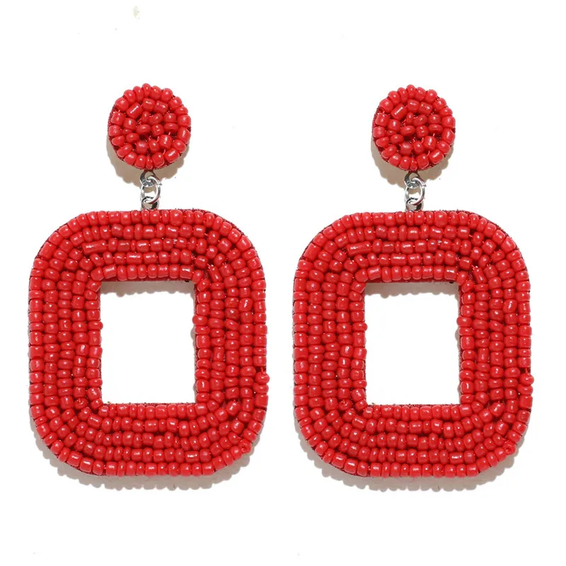 CWEEL INS Trendy Women Statement Earrings Boho Ethnic Colorful Dangle Drop Earrings Beads Tassel Fringe Party Wedding Jewelry - Окраска металла: W74769