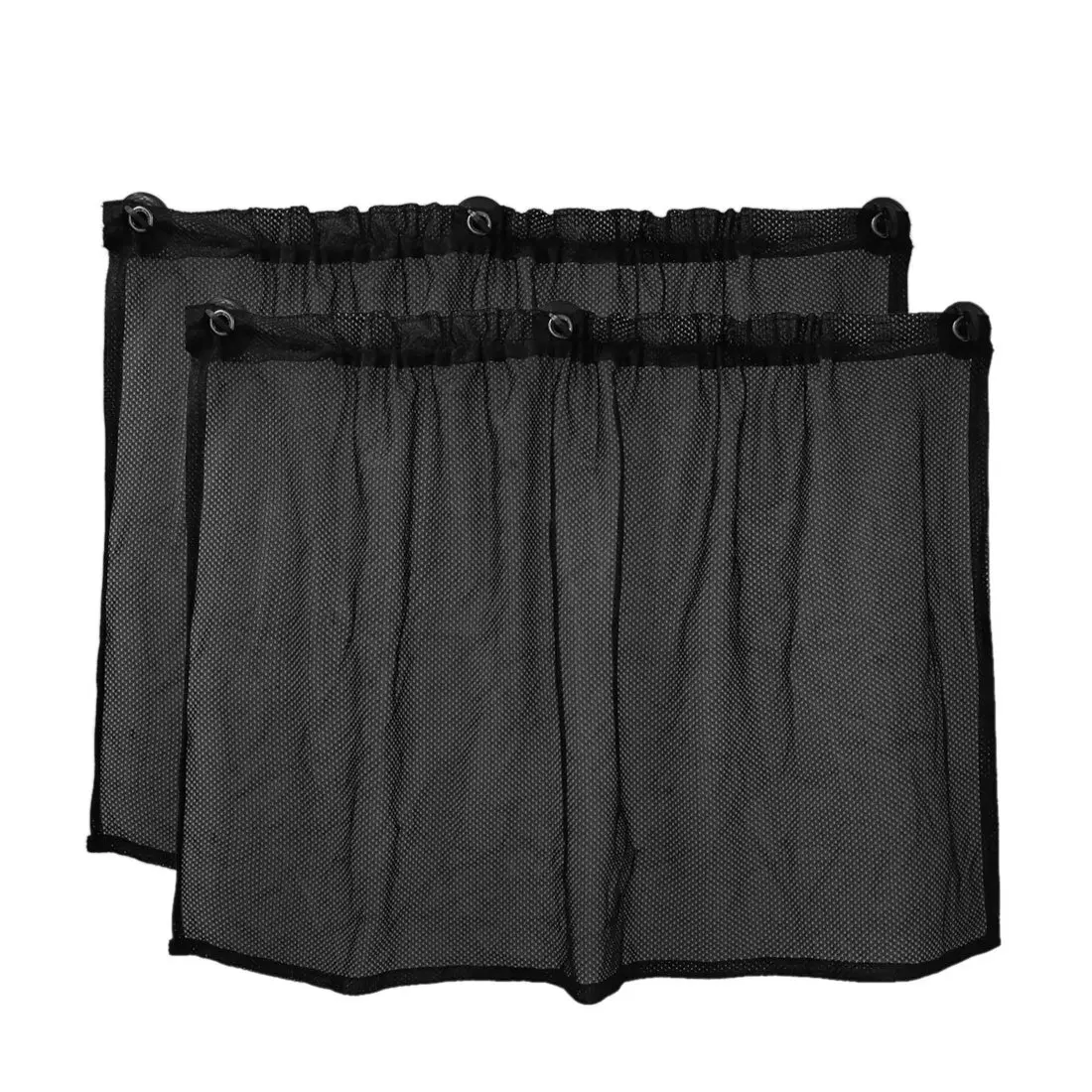 uxcell 2 Pcs Black Car Window SunShade Nylon Mesh Curtain UV Protection w/ Suction Cup