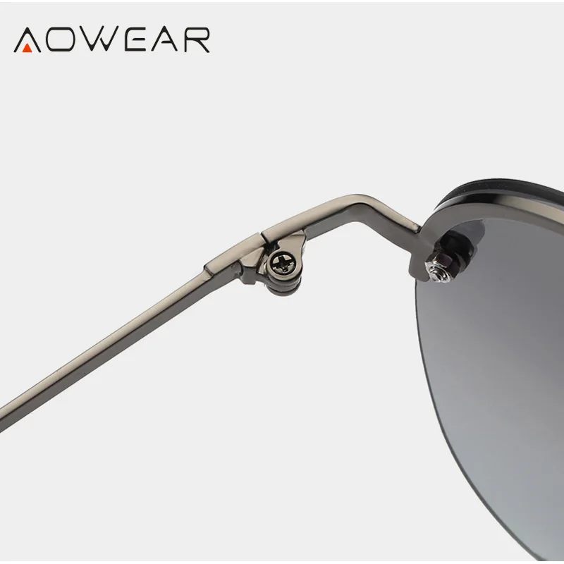 Солнцезащитные очки AOWEAR поляризационные мужские зеркальные без оправы для