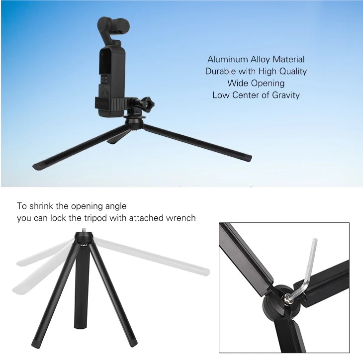 Sunnylife OSMO Pocket Adatper Mount карданный расширительный кронштейн с 14,8 см-66 см 6 секций удлинители для DJI