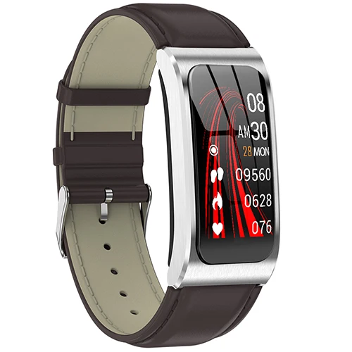 AK12 смарт-браслет цветной экран Ip67 водонепроницаемые женские часы Сфигмоманометр менструальный цикл монитор активности спортивный ремешок - Цвет: silver brown