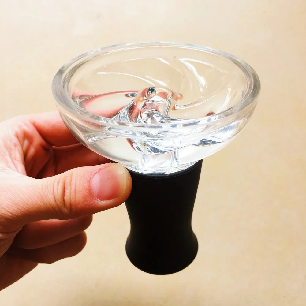 Высококачественная Арабская силиконовая кальянная чаша, Термостойкое стекло, вихрь, дымовая чаша, силиконовая гибридная чаша для кальяна