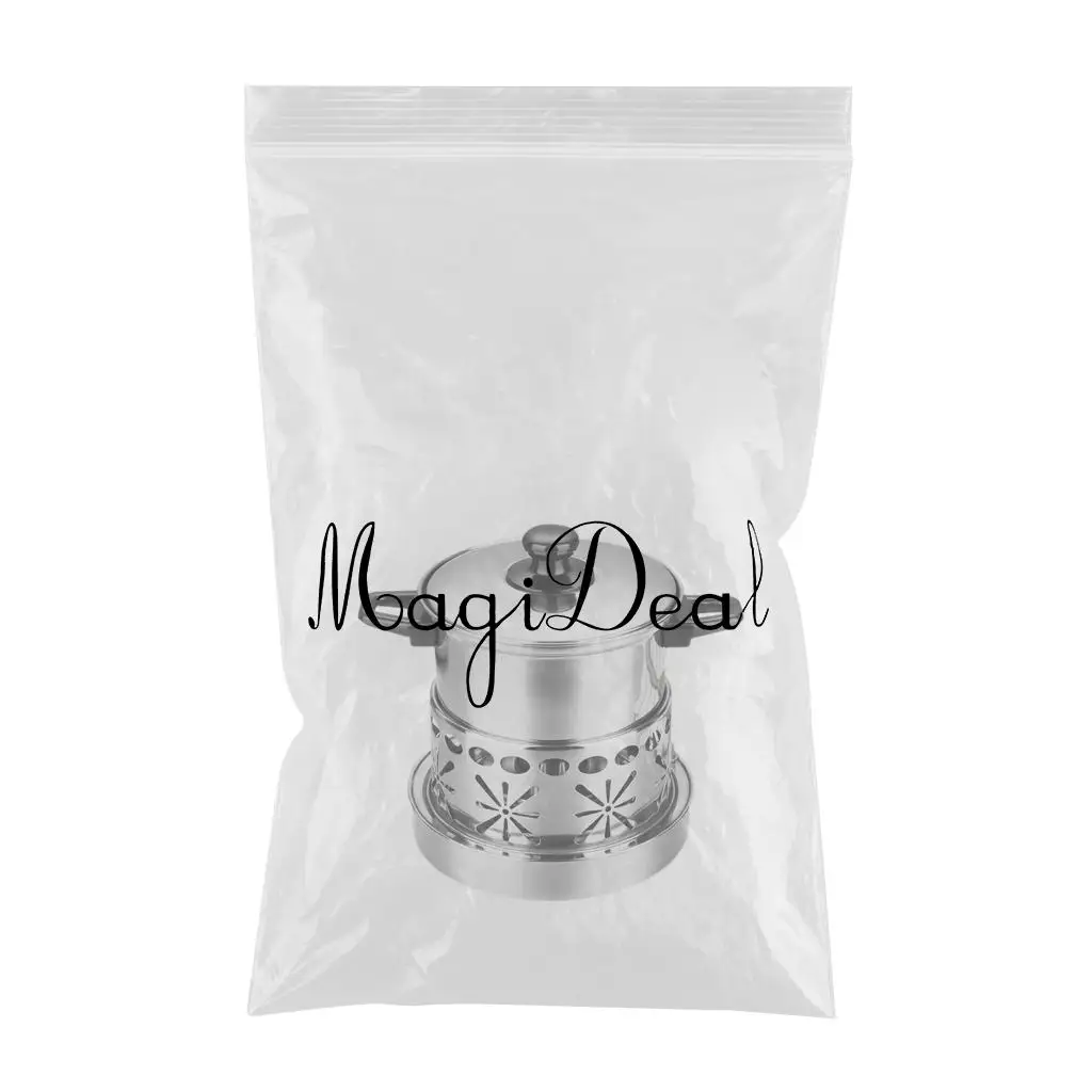 Stainless Steel Shabu Shabu Thick Cookware Hot Pot With Alcohol Burner & Lid