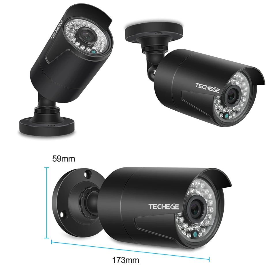 Techege 4CH 48V PoE NVR POE Система записи звука 2.0MP Onvif PoE ip-камера водонепроницаемый пульт дистанционного просмотра XMEye система видеонаблюдения CCTV
