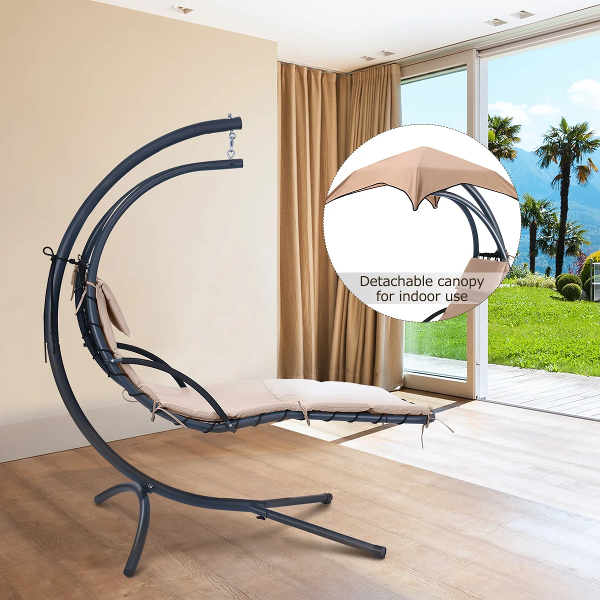 Finether подвесной шезлонг открытый гамак для использования в помещении кресло качели с подушкой для патио пляж Спальня Двор Сад 5 цветов