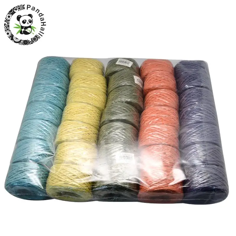 

Hemp Cord Twine String, 2 Ply, for Jewelry Making, Mixed Color, 2mm; 50m/roll; 35rolls/bag