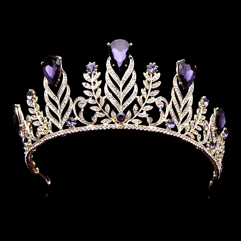 Vintage Baroque Leaf Rhinestone Wedding Hair Accessories Large