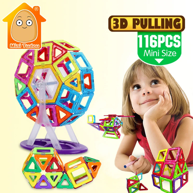 

116PCS Mini 3D Magnetic Designer Construction Magnetic Building Blocks Educational Toys For Girls And Boys