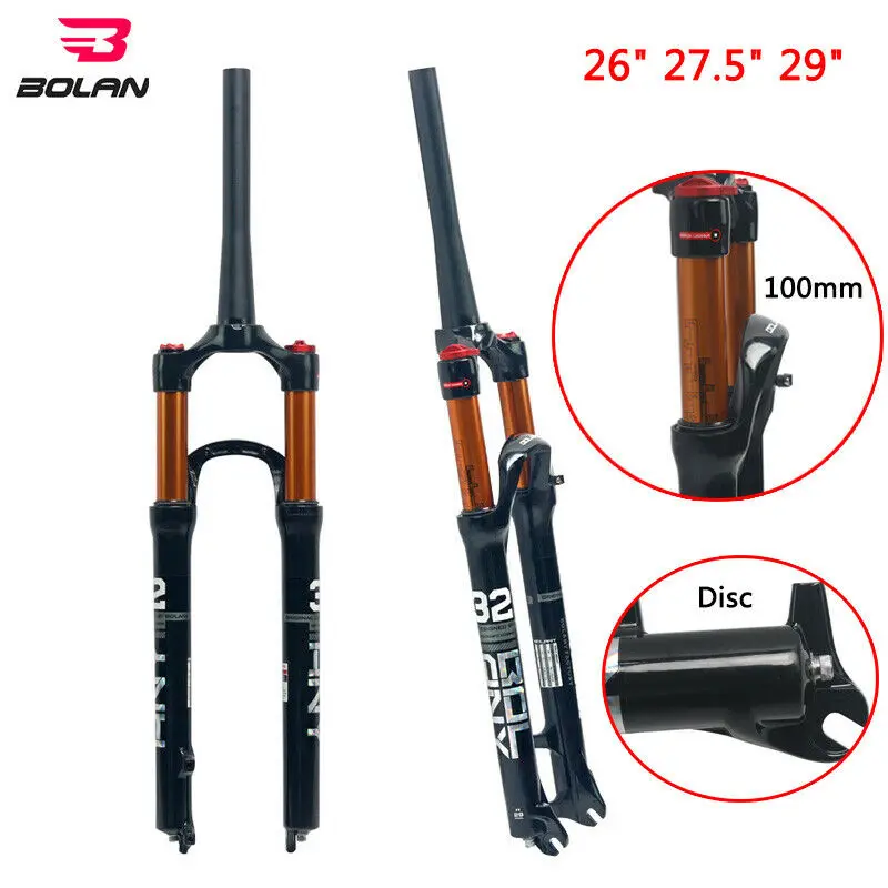 

Mountain Bike Fork 26 27.5 29" Bicycle Suspencion MTB Fork Straight/Tapered Resilience Oil Damping Line Lock Forks for Bicycle