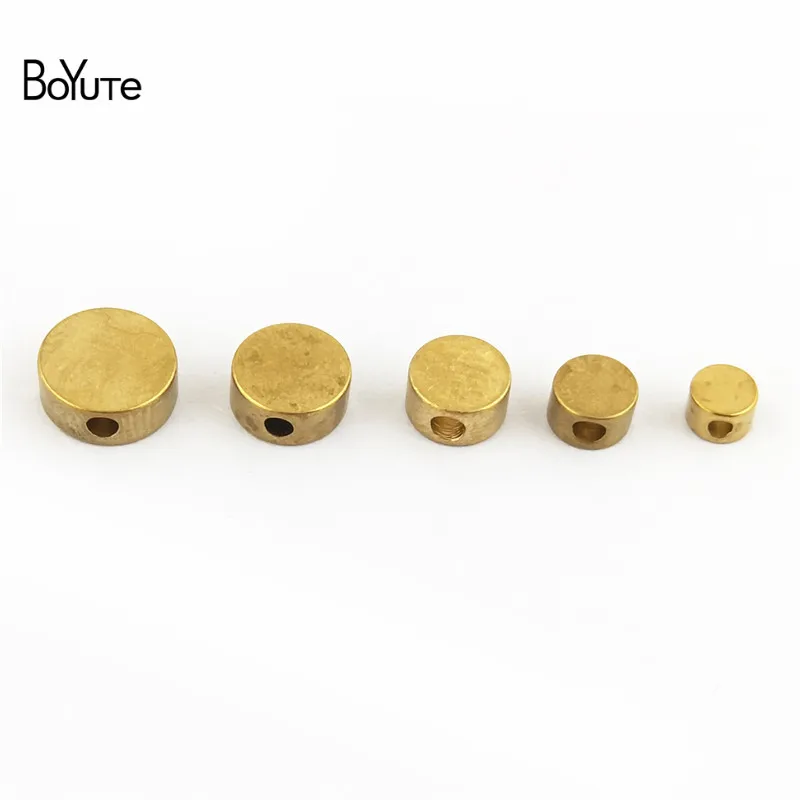 BoYuTe 100Pcs Round 4-5-6-7-8MM Metal Brass Beads Diy Hand Made Spacer Beads Jewelry Making (1)