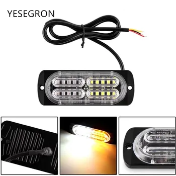

10W Ultra-thin High Power Waterproof 12V-24V 20 LED Car Truck Emergency Side Strobe Warning Flashing Light White Red Amber