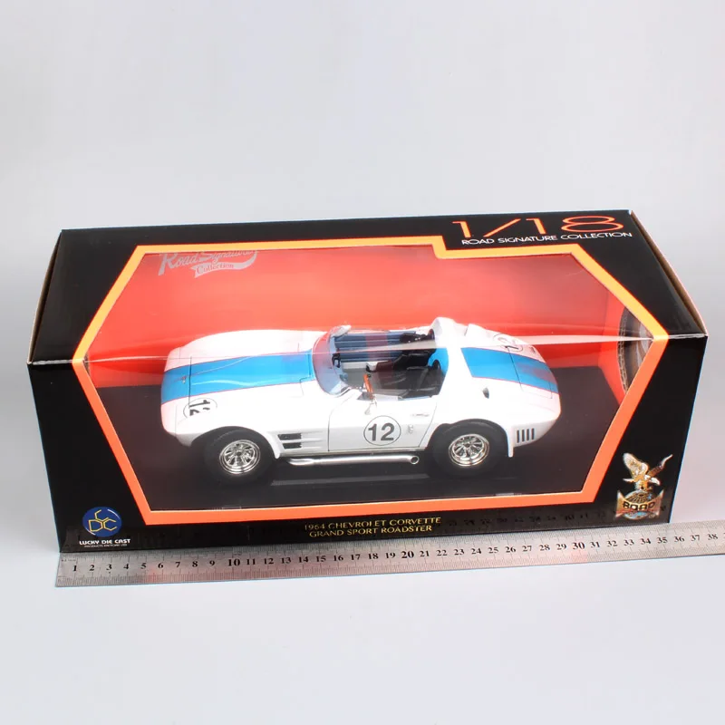 1/18 дорожный знак 1964 Chevrolet Corvette Chevy StingRay Grand Sport Diecasts& Toy Vehicles масштабная модель машинки модель для детей мальчик