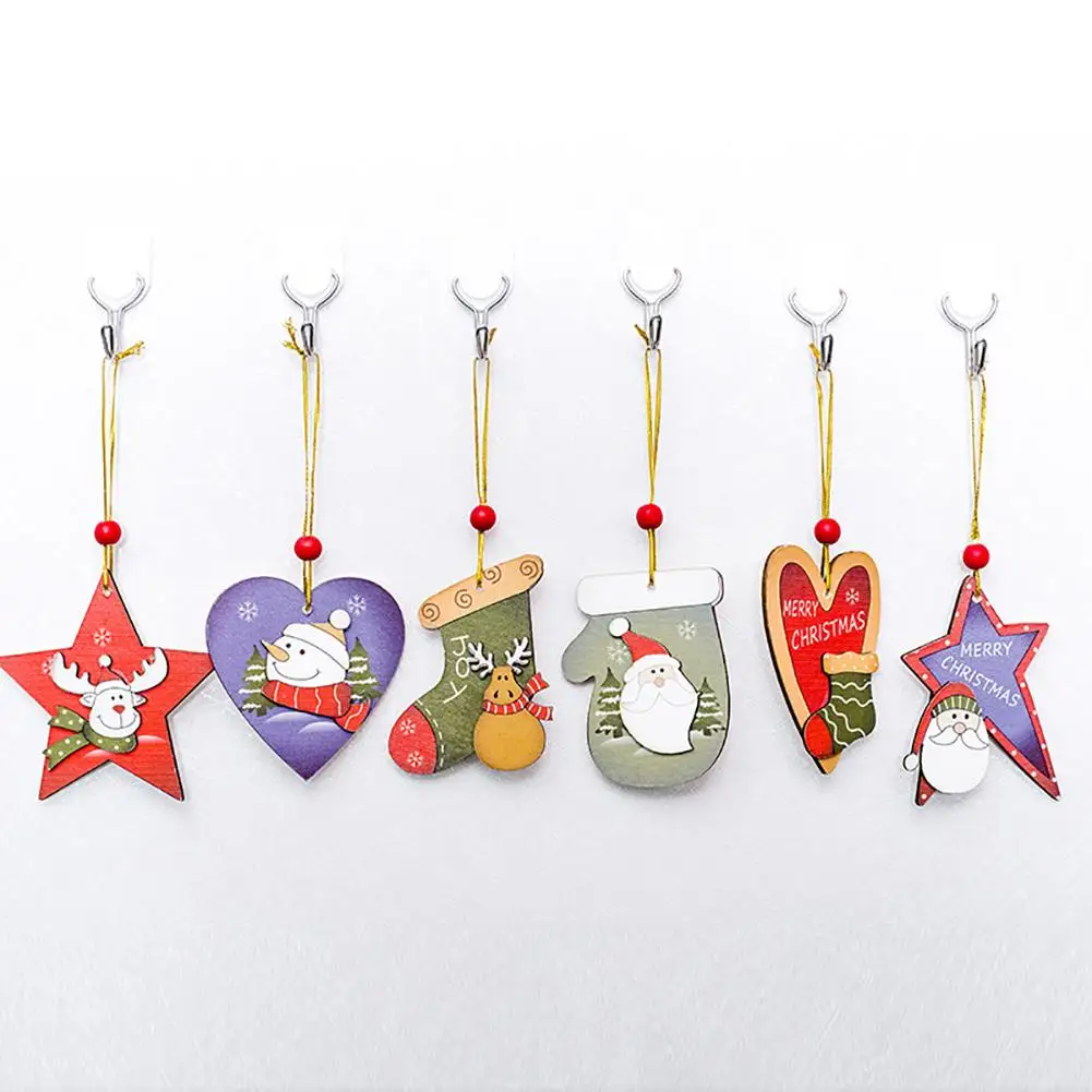 

Christmas Tree Pendant Innovative Santa Claus Snowman Painted Ornaments Closet Door And Window Pendant Home Decor