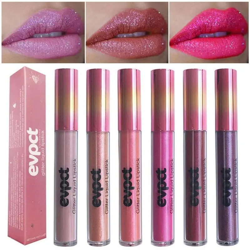 

1pcs Waterproof Long Lasting Shimmer Lip Stick Pigment Women's Glitter Flip Metallic Matte Liquid Lipstick Candy Shiny Lip Gloss