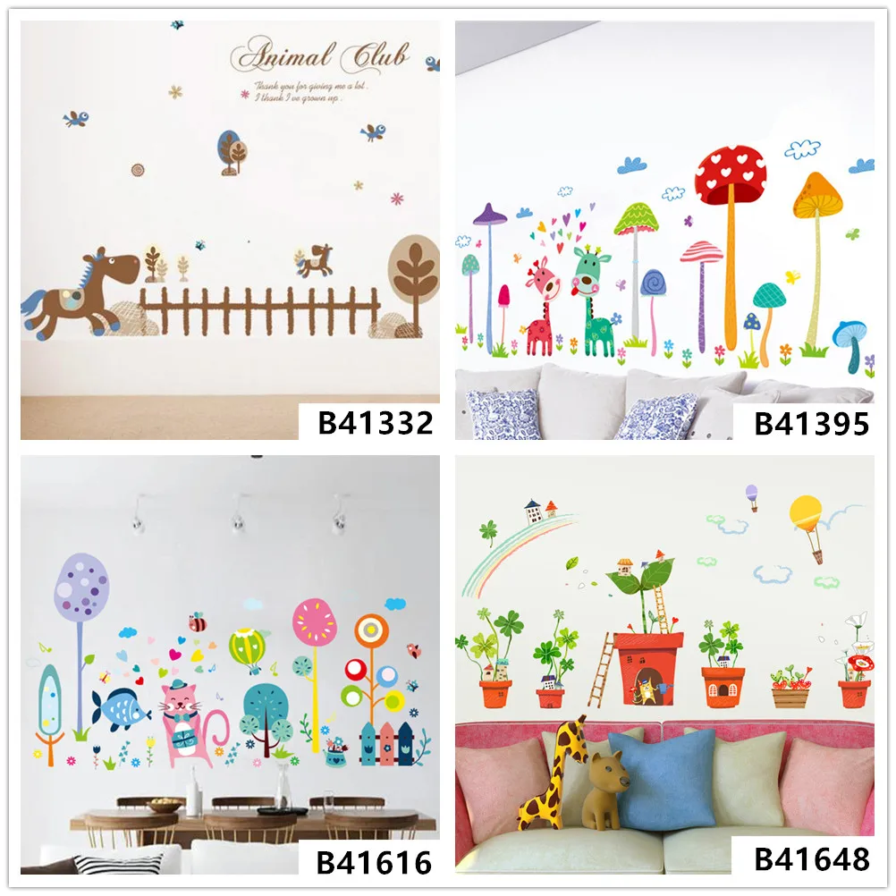 Cartoon Animal Forest Home Family House Bedroom Living Room Decor