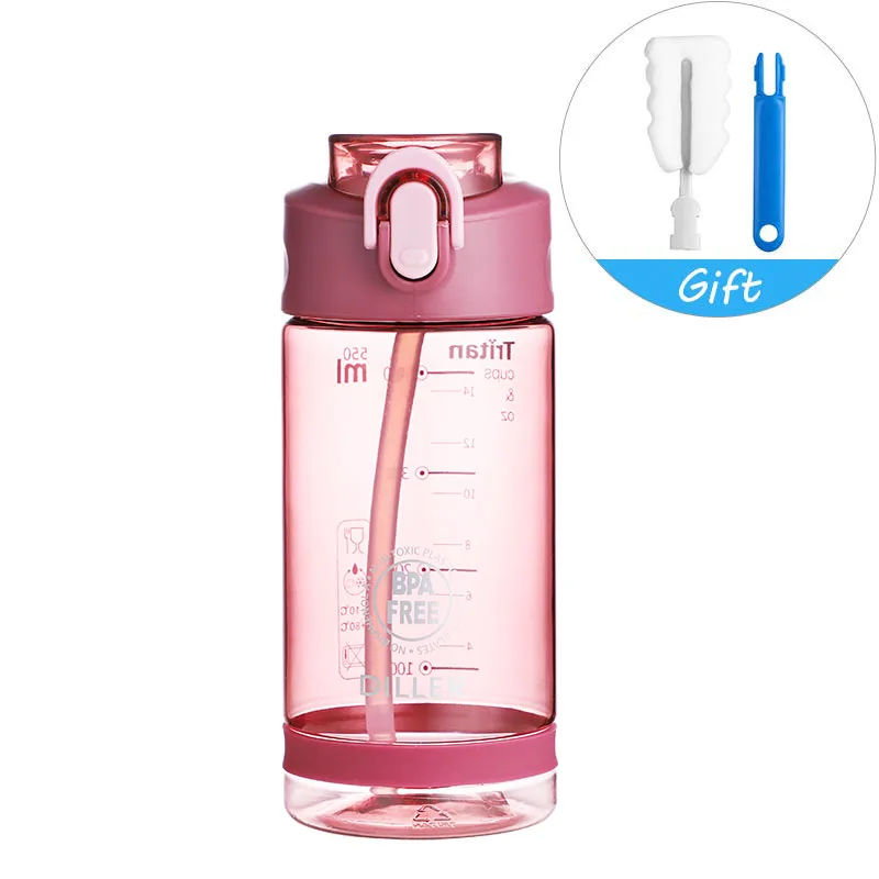 

Baby Cup with Straw 550ML Portable Outdoor Sports Travel School use Cute water bottle for kids drink water Nice Birthday gift