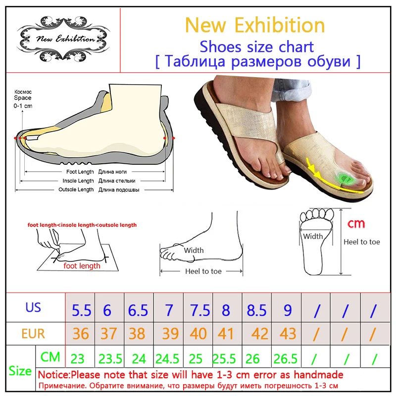 Новая выставка женская обувь из искусственной кожи на плоской подошве женские повседневные Мягкие большой носок коррекция ног сандалии ортопедические