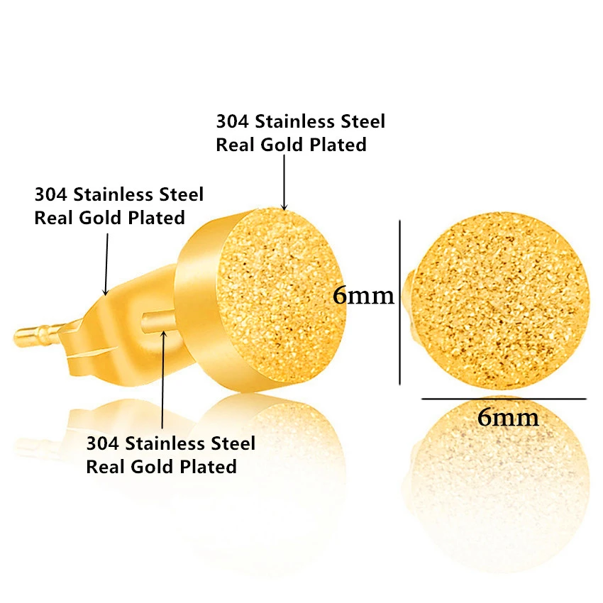 Минималистичные матовые Крошечные круглые серьги для женщин и мужчин, ювелирные изделия из нержавеющей стали, заполненные розовым золотом, геометрические круглые маленькие серьги-гвоздики