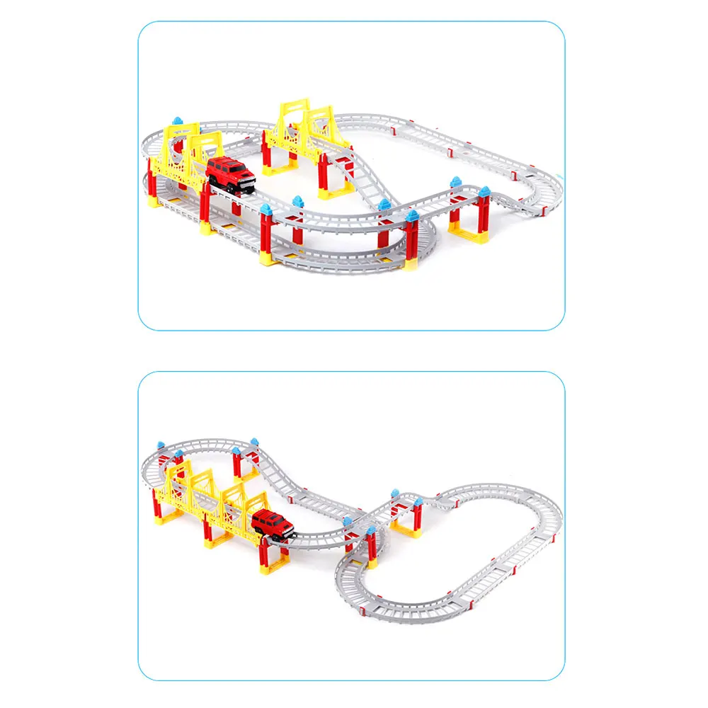 75 шт./компл. трек Электрический Железнодорожный вагон DIY игрушка игра детская головоломка собранная модель интересные крутые милые рельсы модели автомобилей аксессуары