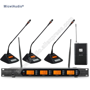 

D400 4x100 Channel Digital Wireless Microphone System 3Gooseneck + 1Bodypack Micwl.Audio D400-012