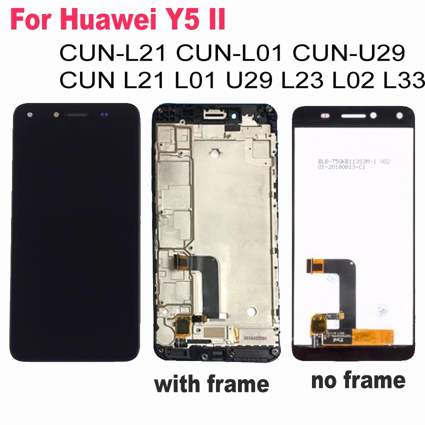 

For Huawei Y5 II LCD Display Touch Screen Digitizer Assembly Y5 2 Y5II CUN U29 L21 L01 L02 L03 L22 L23 L33 With Frame