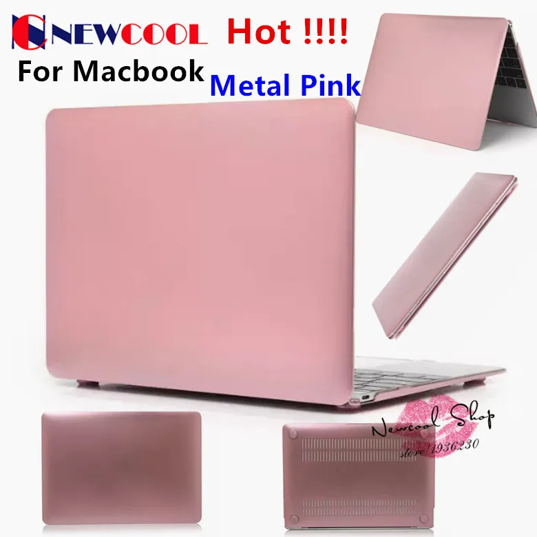 Fashion Metal Gold Pink PC Hard Case For Apple Mac MacBook Air 11 13 / Pro 13 15 / Retina 12
