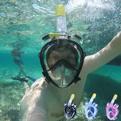 2018 маска для подводного погружения и дайвинга Подводное анфас Подводное плавание маска дыхательной Водонепроницаемый плавание трубка
