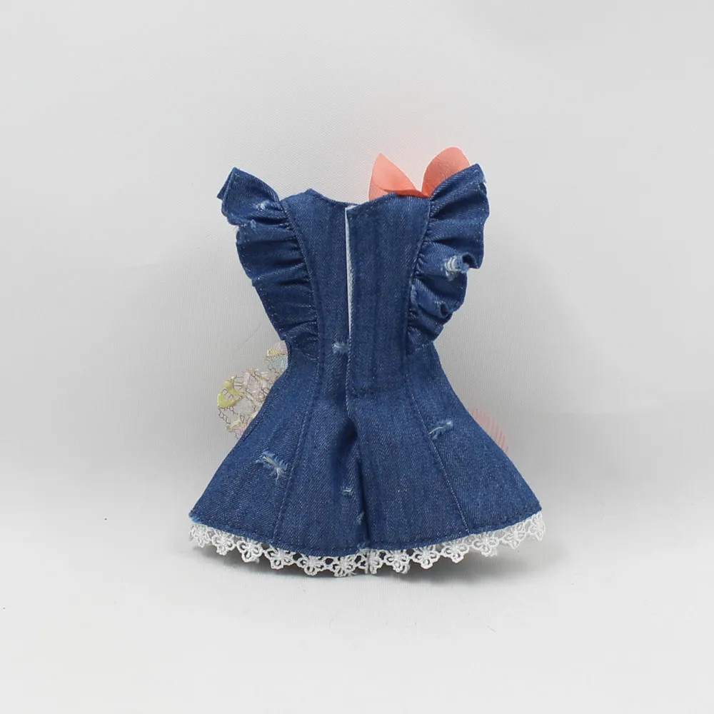 Blyth кукла ледяной licca Кружева Лук цветок платье синяя одежда лук