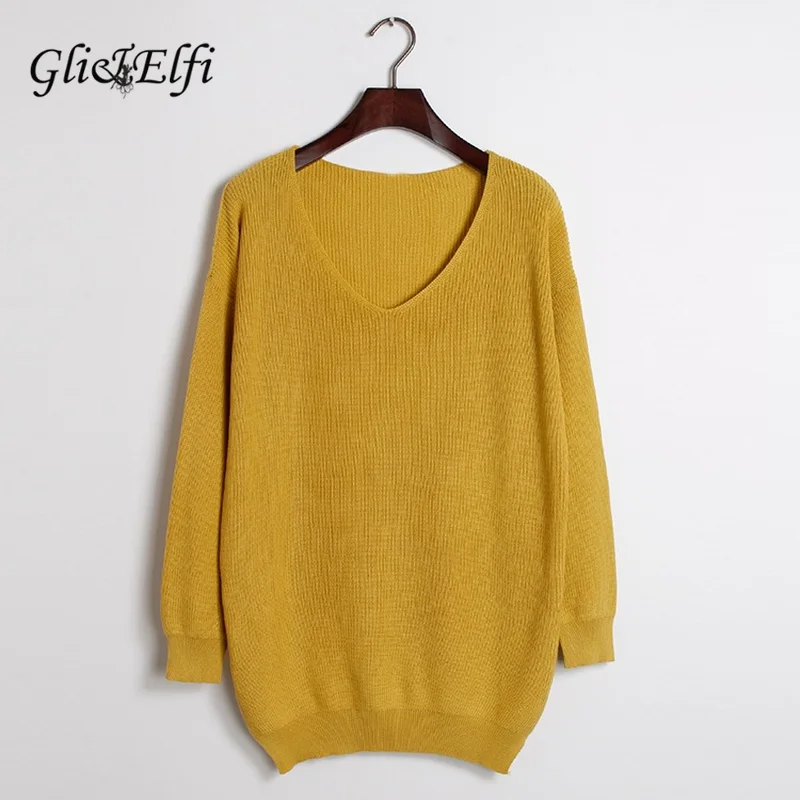 Women Long Sweater Solid Simple Loose Tops 2018 Winter