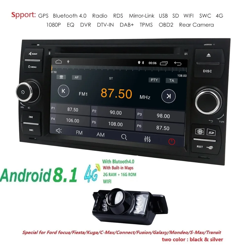 

Car DVD Player Android 9.0 DAB+2din In Dash For Ford Transit Focus Connect S-MAX Kuga Mondeo With QuadCore Wifi 4G GPS Bluetooth