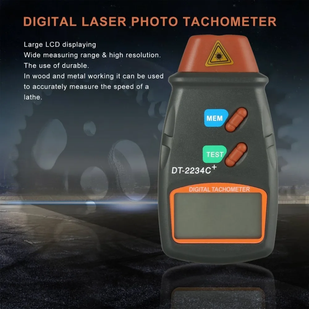 

Hot Digital Laser Photo Tachometer Non Contact RPM Tach Digital Laser Tachometer Speedometer Speed Gauge Engine