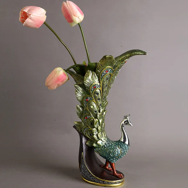 resin crafts decoration crafts home decor european fashion creative resin furnishing peacock decoration vase resin handicraft - Home Decor Crafts resin crafts decoration crafts home decor european fashion creative resin furnishing peacock decoration vase resin handicraft - Home Decor Crafts