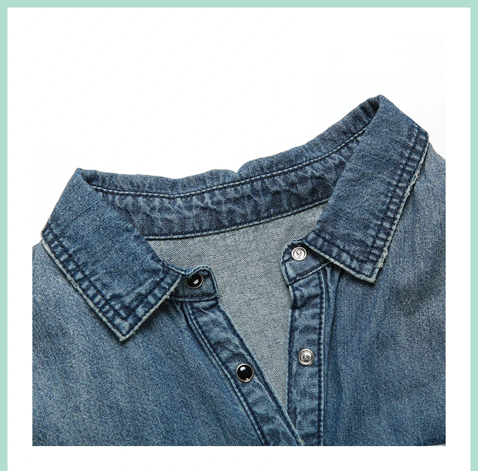 Осенне-зимняя женская джинсовая нарядная рубашка оверсайз длинная свободная Повседневная рубашка с длинными рукавами T3/4