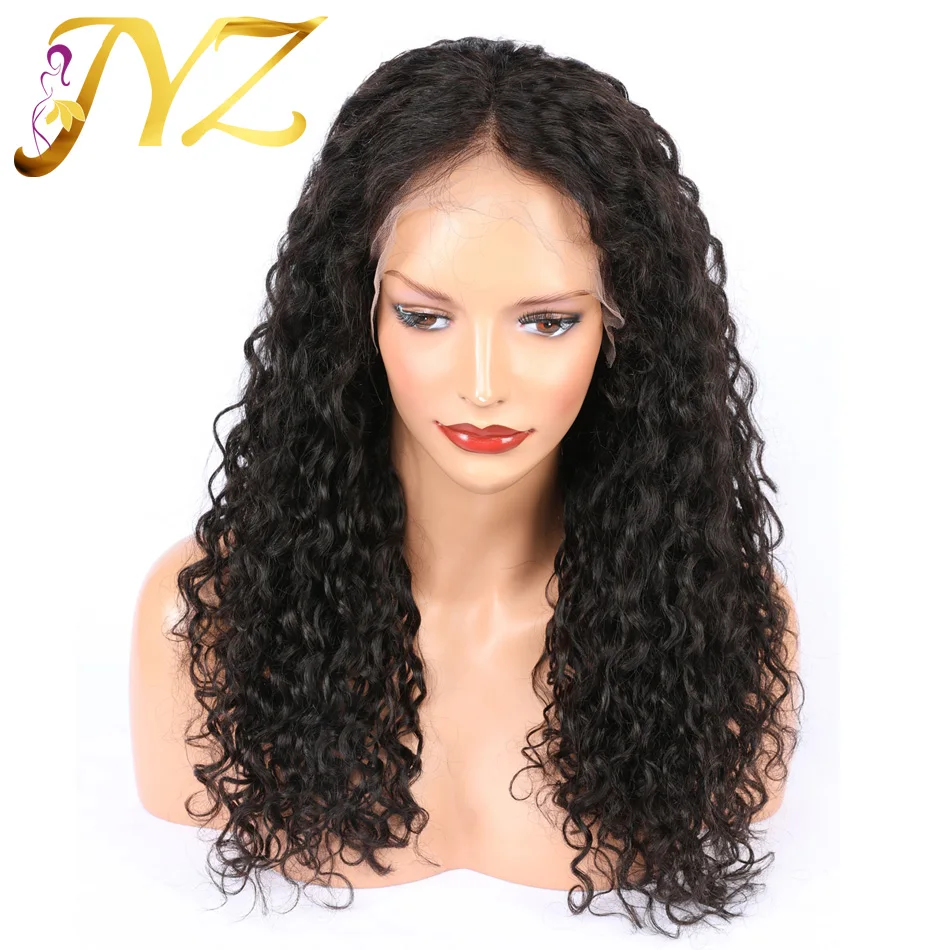 1"-28" длинные вьющиеся полные парики шнурка человеческих волос парики для черных женщин предварительно сорванные натуральные волосы линия с волосами младенца