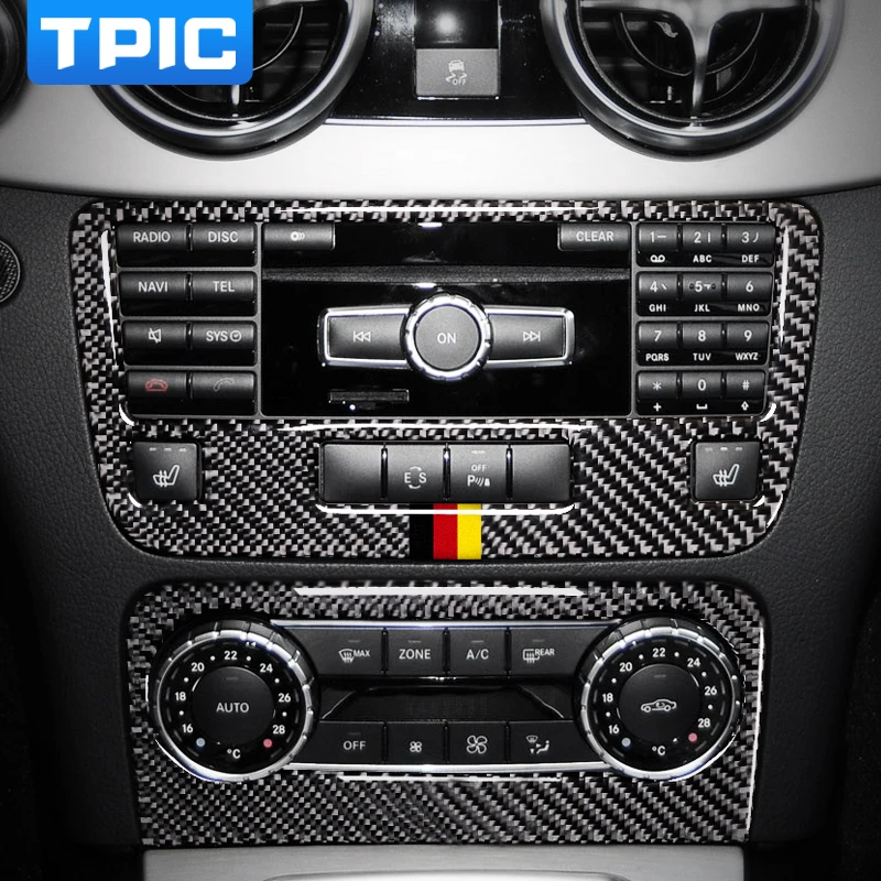 

TPIC Interior Carbon Fiber Air Conditioning Outlet Control Panel Car Sticker Trim Cover For Mercedes GLK 2013-2018 accessories