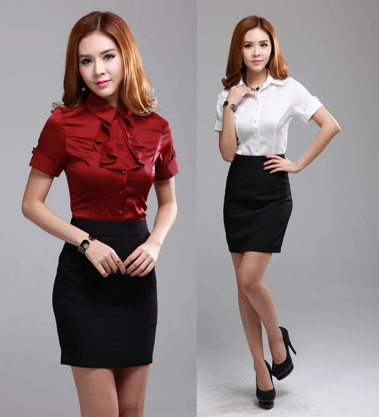 Summer 2015 Novelty Ladies Office Suits With Blouse And Skirt For Women
