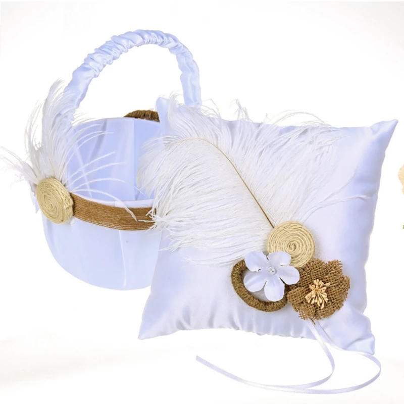 

Wedding Bride Flower Basket Handhold Ring Bearer Pillow Wedding Anniversary Decor Bride Bridesmaid Flower Basket Ring Holder
