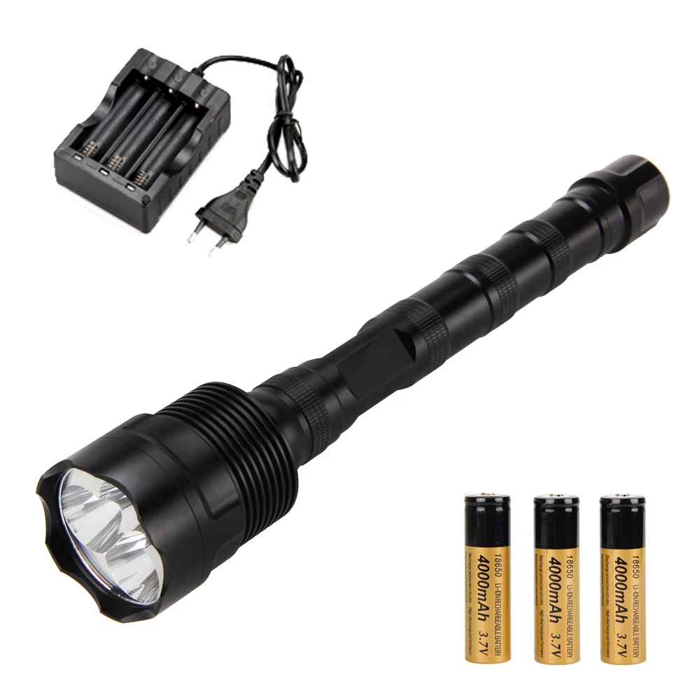 

Super Bright Flashlight Torch Tactical Hunting Torch 6000LM 3x XM-L T6 LED +Rechargeable Battery+Charger