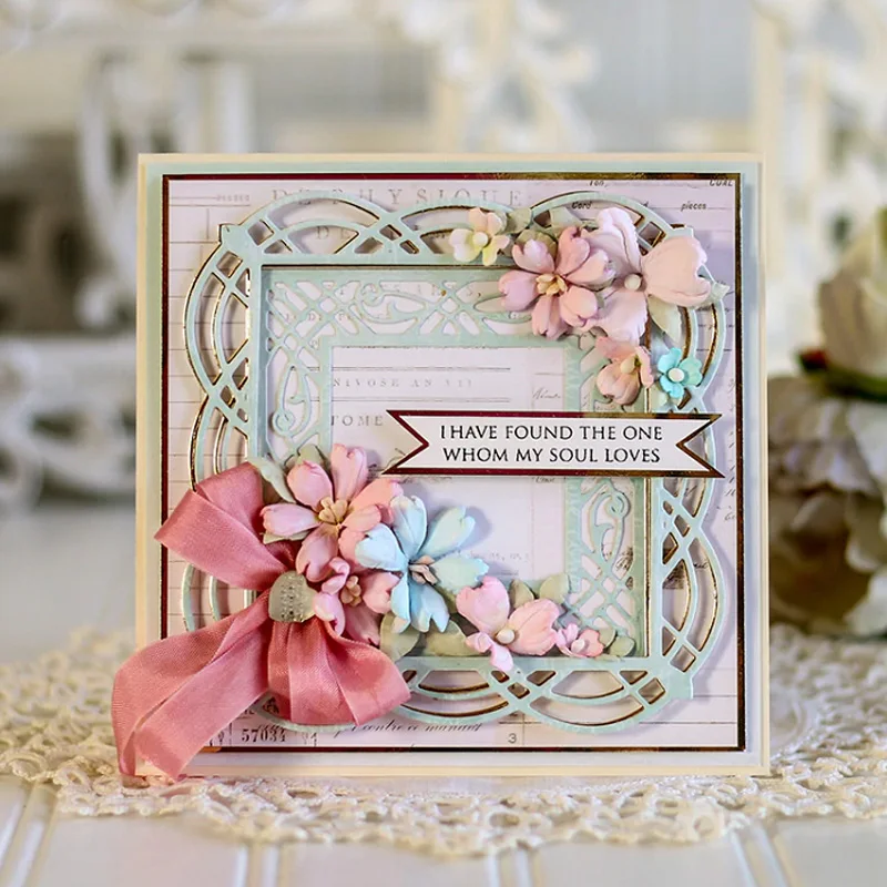 

Retro Flowers Loop Photo Surface Frame Metal Cutting Dies For DIY Scrapbooking Embossing Album Cards Decorative Crafts New 2019