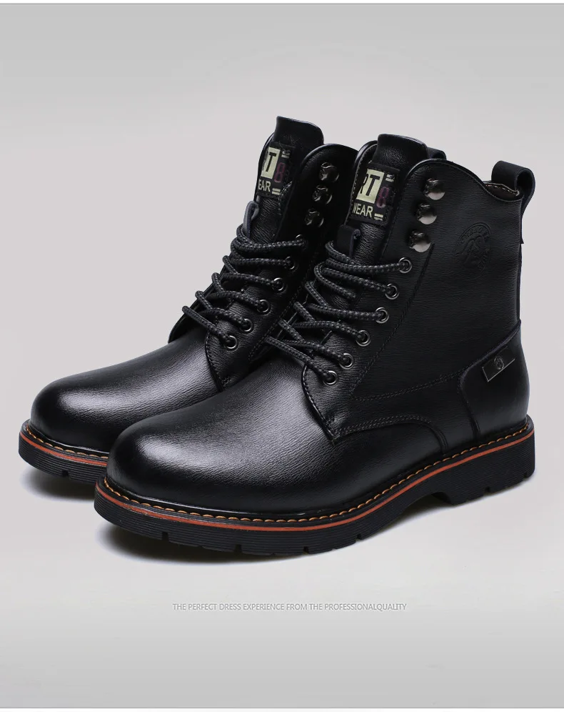 NPEZKGC/осенние мужские ботинки из натуральной кожи; зимние теплые рабочие ботинки на меху; горные ботинки в винтажном стиле; высококачественные мужские ботильоны