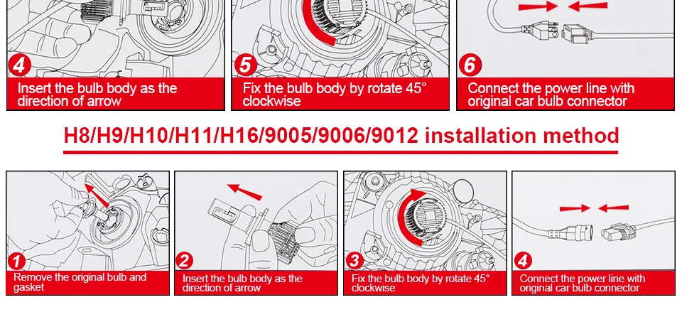 H7 Led H15 H4 LED Car Headlight Bulbs Led H11 H1 H3 9005 9006 9012 10000LM Auto 12V 6500K Car Fog Lamp Head Lights Car Offroad