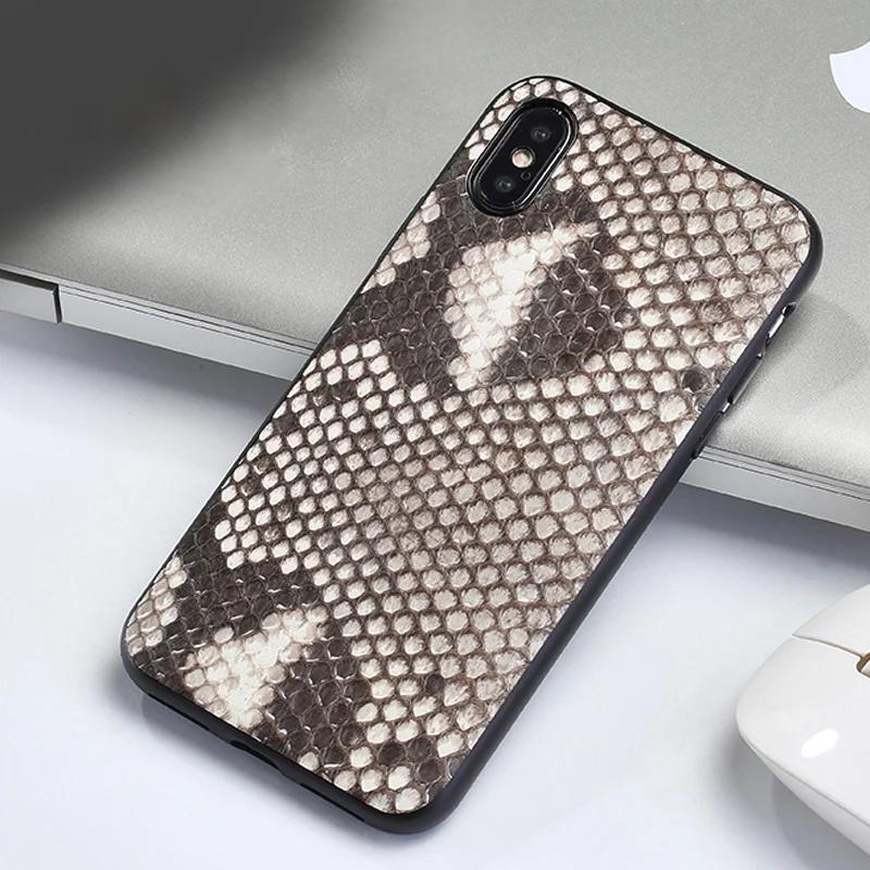 

Wangcangli Luxury python belly skin phone case for iPhone X Genuine Leather phone protection case all-inclusive soft shell