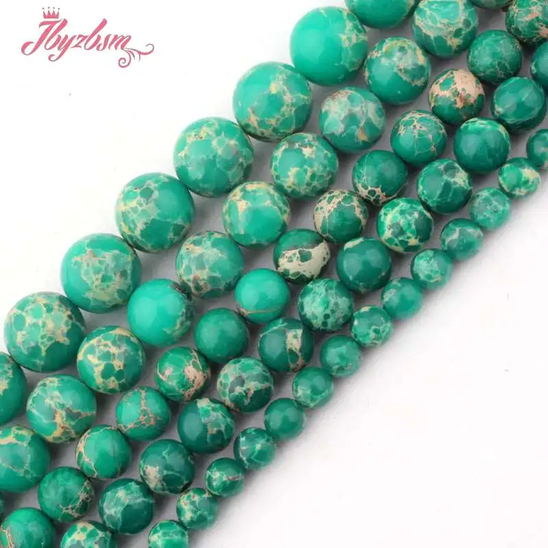 

6,8,10,12,14mm Smooth Round Beads Ball Green Sea Sediment Stone Beads For DIY Necklace Bracelat Jewelry Making 15" Free Shipping