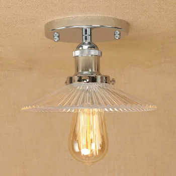 

Chrome LED ceiling light Iron Glass Modern Vintage decoration dining room balcony bedroom living room ceiling lamp RCL0015